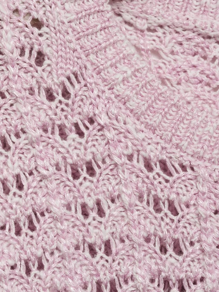 Mango Purple Openwork Knit Sweater - Image 5 of 5 Mango Purple Openwork Knit Sweater - Image 5 of 5