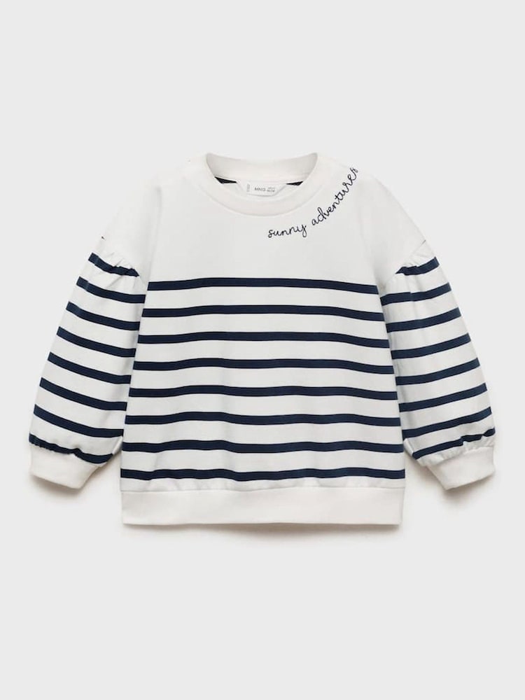Mango Blue Stripe Sweatshirt - Image 3 of 5