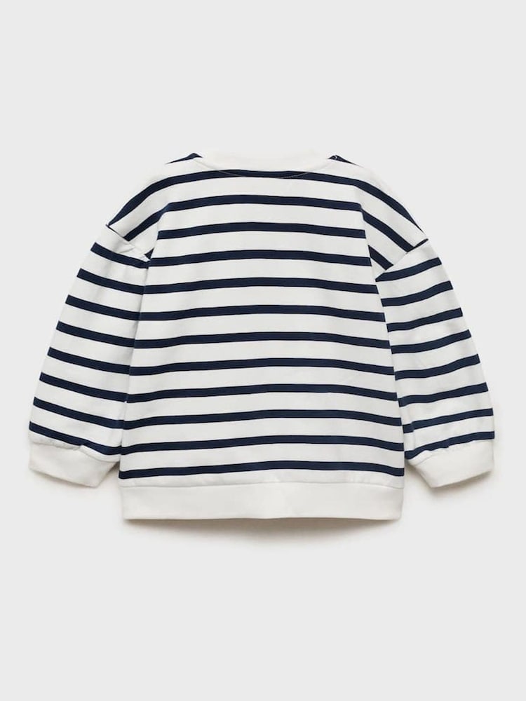 Mango Blue Stripe Sweatshirt - Image 4 of 5