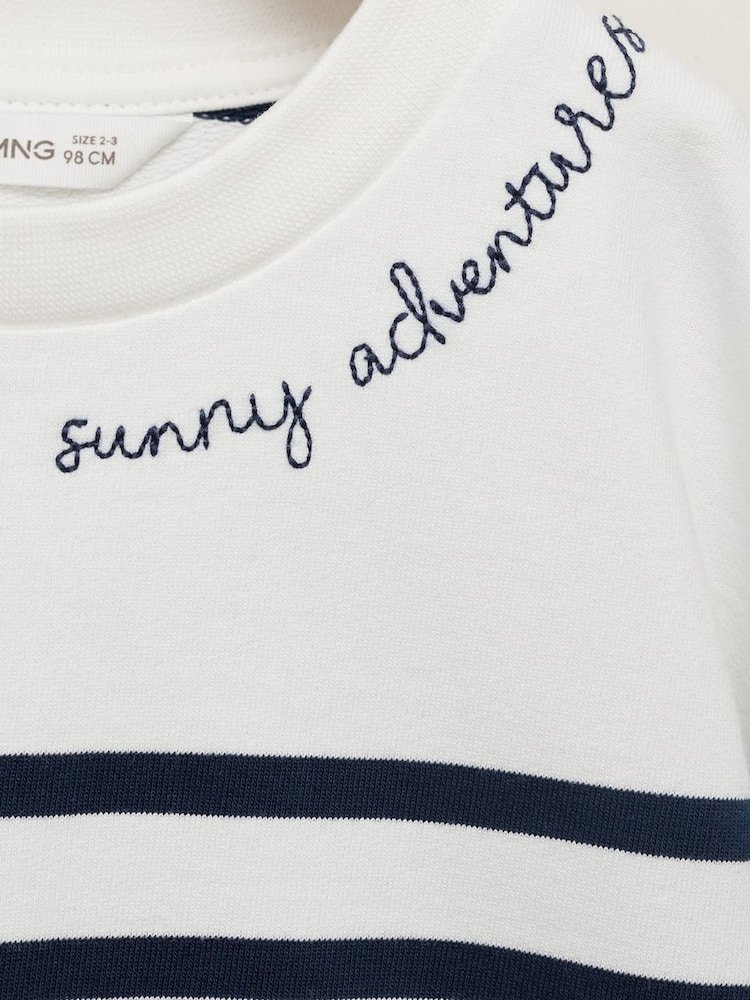 Mango Blue Stripe Sweatshirt - Image 5 of 5