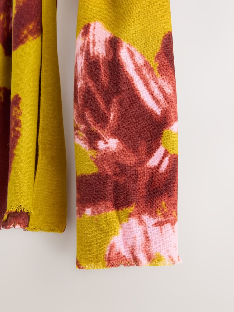 Green/Pink Floral Print Midweight Scarf - Image 3 of 3