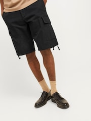 Negro - JACK & JONES Regular Fit Cargo 100% Cotton Shorts - Imagen 1 de 6