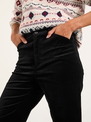 FatFace Elise Black Wide Leg Velvet Trouser - Image 4 of 5