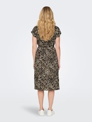 ONLY Animal Leopard Print Belted Midi Shirt Dress - Image 3 of 6