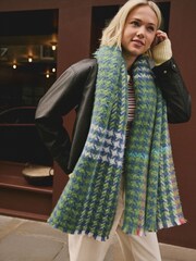 Blue/Green Dogstooth Midweight Scarf - Image 2 of 5