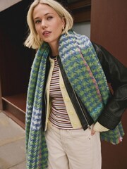 Blue/Green Dogstooth Midweight Scarf - Image 3 of 5