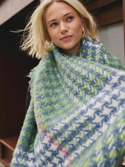 Blue/Green Dogstooth Midweight Scarf - Image 4 of 5