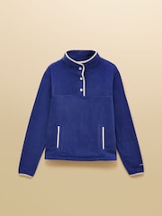 Joules Blue Funnel Neck Fleece - Image 9 of 9