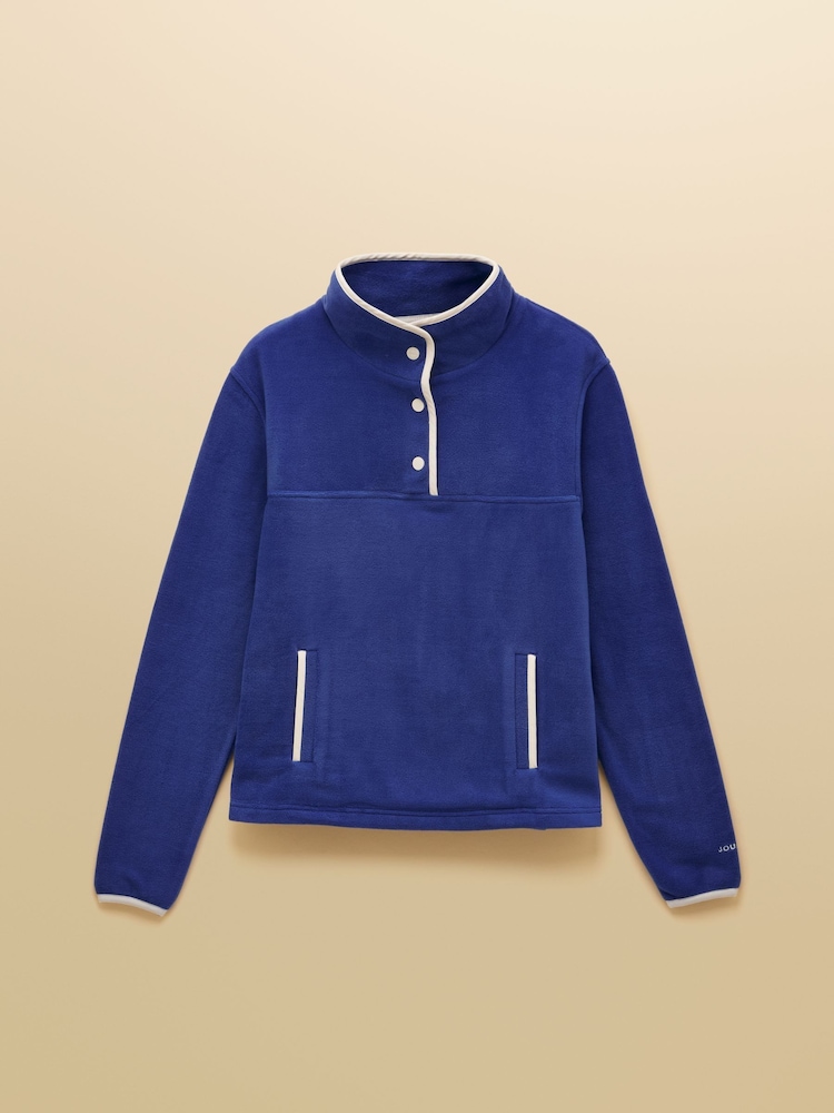 Joules Blue Funnel Neck Fleece - Image 9 of 9