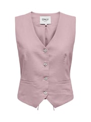 ONLY Pink Button Down Waistcoat - Image 1 of 2