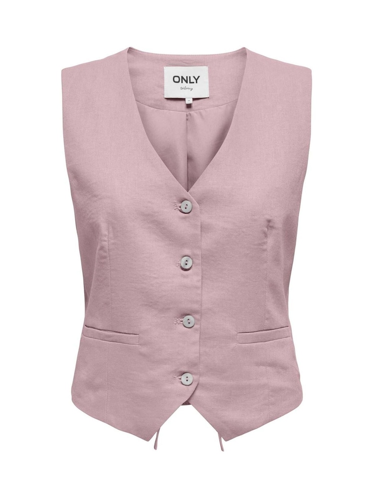 ONLY Pink Button Down Waistcoat - Image 1 of 2
