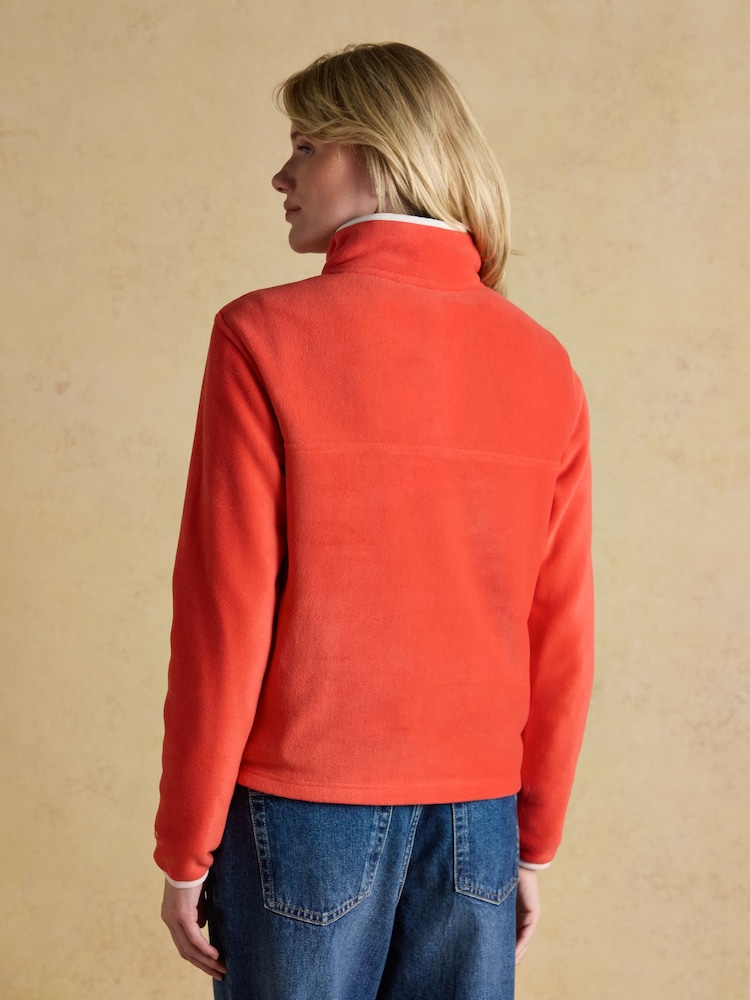Joules Red Funnel Neck Fleece - Image 2 of 8 Joules Red Funnel Neck Fleece - Image 2 of 8