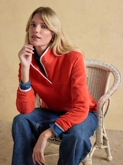 Joules Red Funnel Neck Fleece - Image 7 of 8