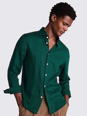 MOSS Emerald Green Tailored Fit 100% Linen Shirt - Image 1 of 4