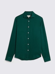 MOSS Emerald Green Tailored Fit 100% Linen Shirt - Image 3 of 4