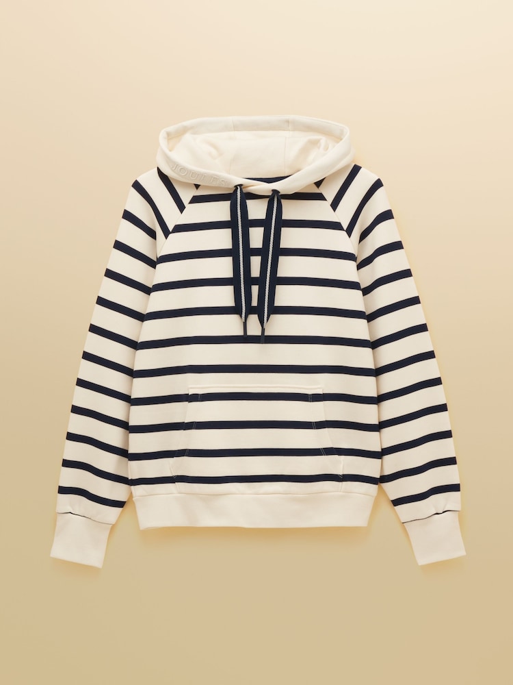 Joules Cream & Navy Striped Cotton Blend Hoodie - Image 9 of 9 Joules Cream & Navy Striped Cotton Blend Hoodie - Image 9 of 9