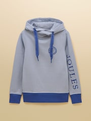 Joules Blue & White Striped Cotton Hoodie - Image 8 of 8