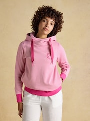 Joules Pink & White Striped Cotton Hoodie - Image 4 of 11