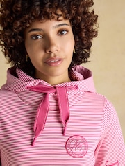 Joules Pink & White Striped Cotton Hoodie - Image 8 of 11