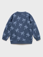 Mango Blue Printed 100% Cotton Sweatshirt - Image 2 of 3