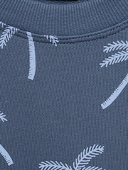 Mango Blue Printed 100% Cotton Sweatshirt - Image 3 of 3