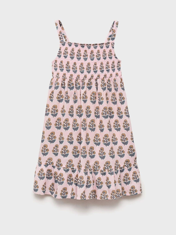 Mango Pink 100% Cotton Floral Print Dress - Image 1 of 3