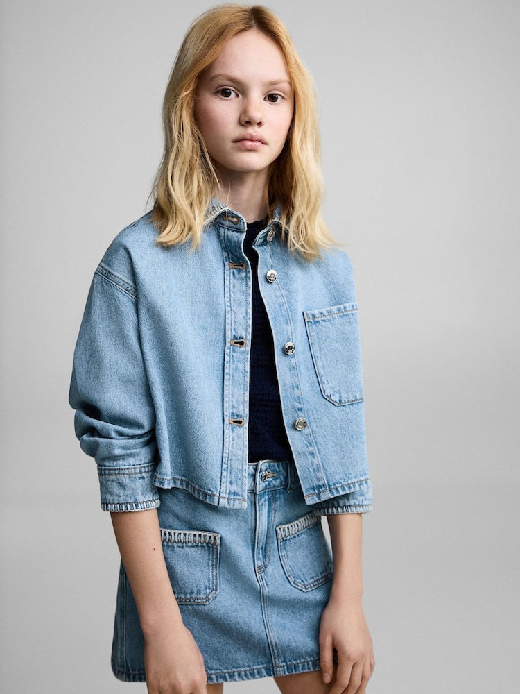 Mango Blue Denim Skirt - Image 1 of 5