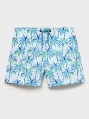 Mango Blue Printed Swimming Trunks - Image 1 of 3