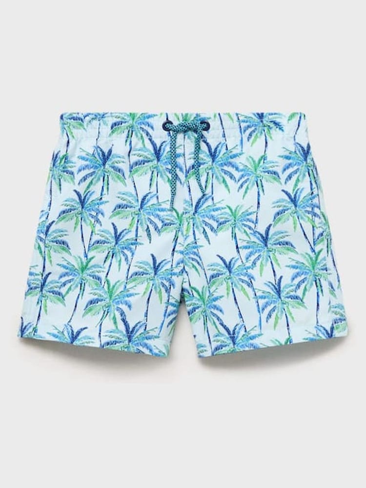 Mango Blue Printed Swimming Trunks - Image 1 of 3