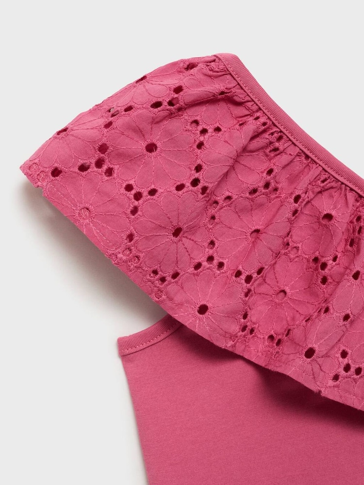 Mango Pink Ruffled Asymmetric Top - Image 3 of 3