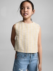 Mango Blue Frayed Hem Denim Shorts - Image 1 of 5