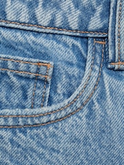 Mango Blue Frayed Hem Denim Shorts - Image 5 of 5