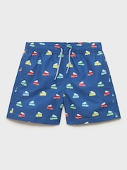 Mango Blue Printed Swimming Trunks - Image 1 of 3