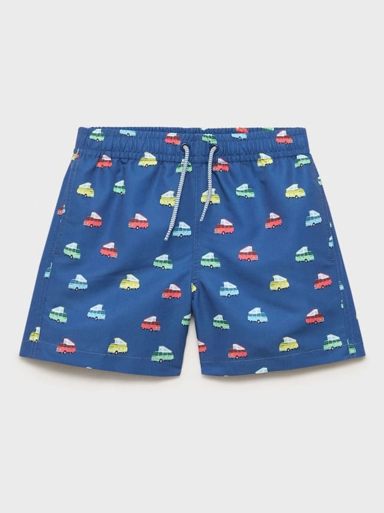 Mango Blue Printed Swimming Trunks - Image 1 of 3