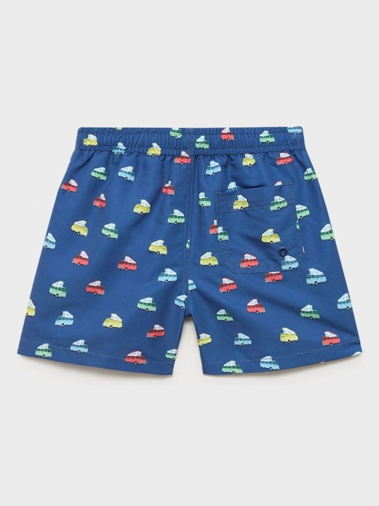 Mango Blue Printed Swimming Trunks - Image 2 of 3