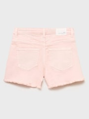 Mango Pink Frayed Hem Denim Shorts - Image 5 of 6