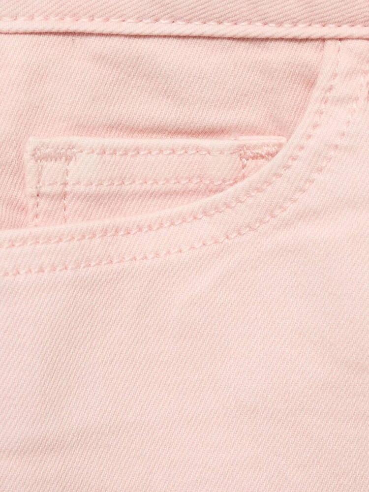 Mango Pink Frayed Hem Denim Shorts - Image 6 of 6