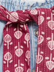 Mango Blue Denim Shorts with Belt - Image 2 of 4