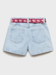 Mango Blue Denim Shorts with Belt - Image 4 of 4