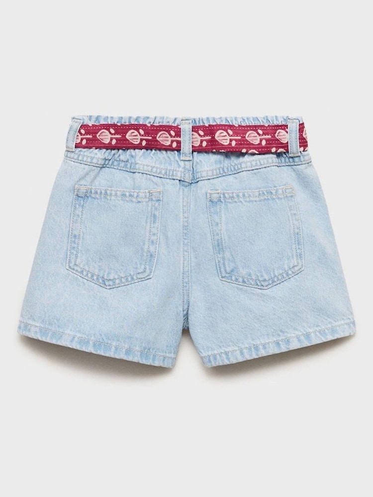Mango Blue Denim Shorts with Belt - Image 4 of 4