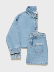 Mango Blue Crop Denim Jacket - Image 7 of 8