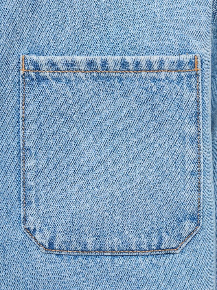 Mango Blue Crop Denim Jacket - Image 8 of 8