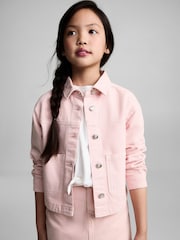 Mango Light Pink Denim Jacket - Image 1 of 6