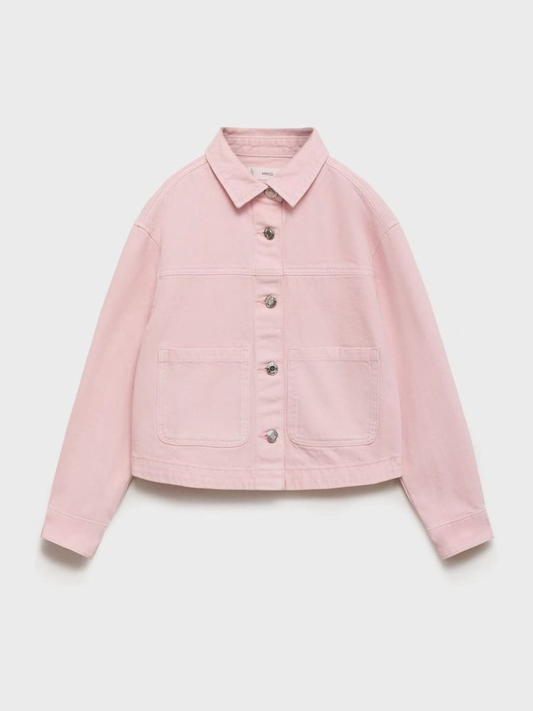 Mango Light Pink Denim Jacket - Image 4 of 6