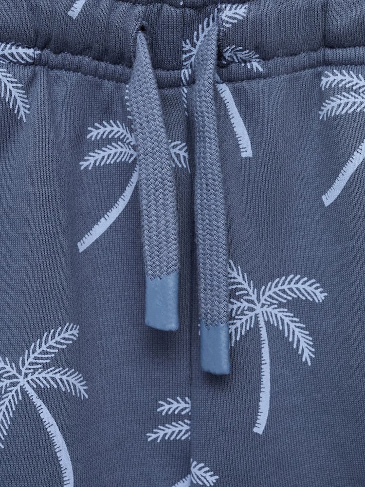 Mango Blue Printed 100% Cotton Sweat Shorts - Image 3 of 3