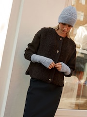 Bow Detail Grey Handwarmers Gloves - Image 2 of 4