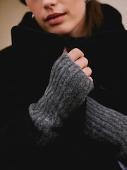Grey Alpaca Blend Hand Warmers - Image 5 of 8