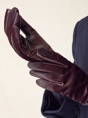 Berry Red Leather Hair On Gloves - Image 3 of 7