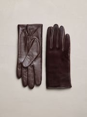 Berry Red Leather Hair On Gloves - Image 5 of 7