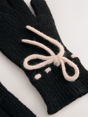 Monochrome 3D Bows Knitted Gloves 1 Pack - Image 5 of 6